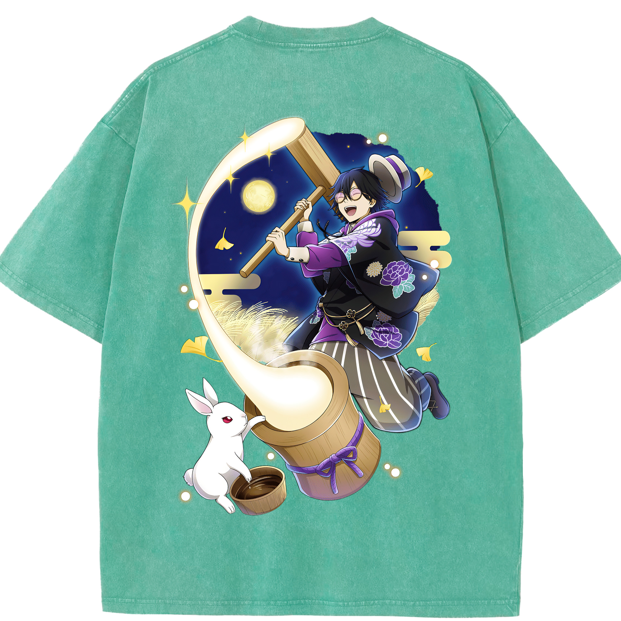 （画像用） 文豪ストレイドッグス Bungo Stray Dogs 綿100% ヴィンテージ風 半袖Tシャツ（背面プリント）